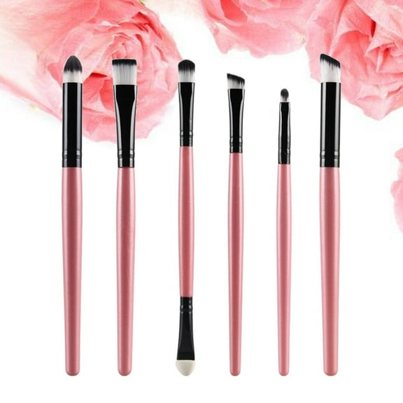 GAXIRE 6-Piece Makeup Brush Set for Eye Shadow Application, Black Handles, Soft Bristles for Blending and Precision