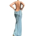 thumbnail image 6 of Liacowi Women Backless Maxi Dress Sexy Sleeveless Split Cocktail Dresses Bodycon Spaghetti Strap Long Dress Party, 6 of 9