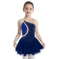 thumbnail image 1 of Yeahdor Robe de Danse Moderne Sans Manches pour Filles, Robe de Patinage Artistique, Ballerine, 6-16 Ans Bleu Foncé 16, 1 of 7