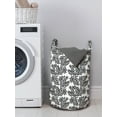 thumbnail image 3 of Black and White Laundry Bag, Foliage Plant in Monochromatic Style with Curvy Sprigs Full of Leaves, Hamper Basket with Handles Drawstring Closure for Laundromats, 13" x 19", Black White, by Ambesonne, 3 of 4