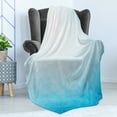 thumbnail image 4 of Blue Soft Flannel Fleece Blanket, Blue Ombre Effect Polygonal Futuristic Geometric Ice Water Triangular Illustration, Cozy Plush for Indoor and Outdoor Use, 50" x 70", Blue Pale Blue, by Ambesonne, 4 of 5