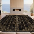 thumbnail image 2 of Design&I 9'x12' Washable Area Rug Snag-Free Snake Sofa Vintage Gothic Boho Motif Ornate Bird Scroll Bamboo Flowing Dynamic for Dining Room, Basement, Large Office, 2 of 7