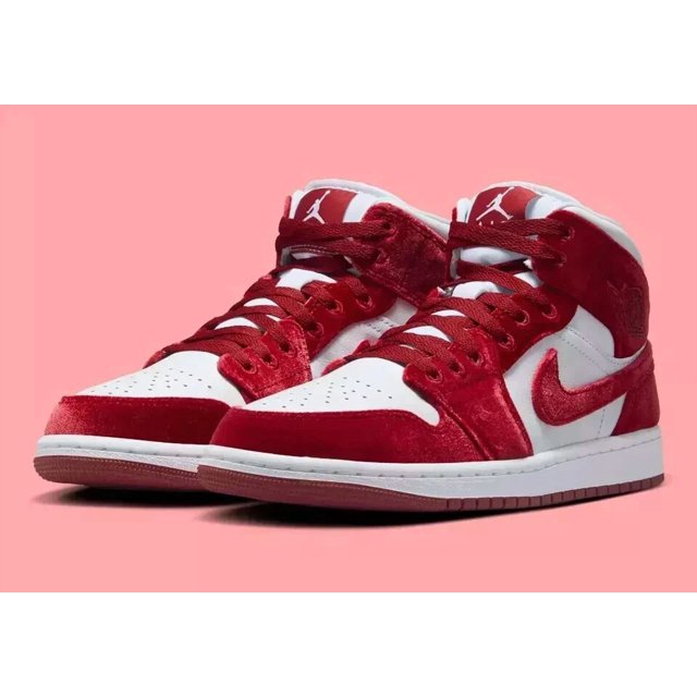 Ni - ke Air Jordan 1 Mid SE Women Sz 8.5 White/Team Red-Black-White FZ3334-100 Faat Ship
