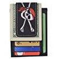 thumbnail image 3 of Genuine Leather Front Pocket Magnetic Money Clip Slim Minimalist Wallet Skull Bone USA Skull USA Flag Eagle USA Logos, 3 of 28