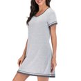 thumbnail image 3 of Camisones holgados de manga corta para mujer, pijamas para descansar, 3 of 8