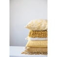 thumbnail image 3 of Creative Co-Op Cotton Slub Pillow with Crochet and Fringe, 3 of 10