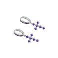 thumbnail image 2 of 2 uds pendientes de aro cruzado Ins pendientes de cristal joyería hipoalergénica de Metal para encontrar mujeres viajes diarios fiestas boda Ropa, zapatos y accesorios Miscelánea Púrpura Platina Qarigey AP016560-02, 2 of 6
