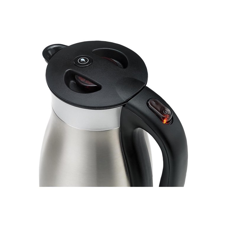 1.7 L Black Stainless Steel Electric Kettle with Double Wall Vacuum  Insulated 