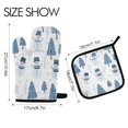 thumbnail image 2 of Yayeee Oven Mitts and Pot Holder Set of 4 Heat Resistant Kitchen Gloves Baking Hot Pad, White Snowman, 2 of 5