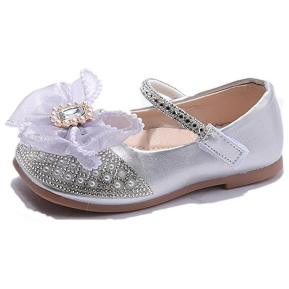 NOKIO Children'S Mary Jane Flats Kids Mary Jane Sandals Little Girl's Adorable Princess Party Girls Dress Bow Princess Shoes Princess Flower Wedding Party Dress Shoes For Kids Toddle