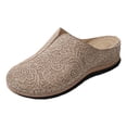 thumbnail image 3 of HTHLVMD Women's Embossed Mules, Closed Toe Slip On Shoes, Home Casual Shoes, Retro Leather Shoes, Closed Toe Clogs for Women Slip-On Mules: Comfortable Women's Mule & Clog, Khaki 7, 3 of 7