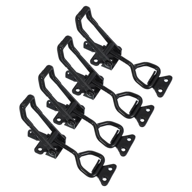 Uxcell Pince à Bascule 4003 Style, Acier au Carbone Pince à Bascule Réglable avec Trou de Verrouillage 661Lbs Support Noir 4 Pcs