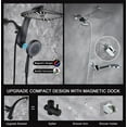 thumbnail image 6 of KESTE 12 Inch High Pressure Rain Shower Head with Magnetic Handheld Shower Heads, 3+8+1 Spray Setting, Detachable Showerheads with 60" Hose for Bathroom, Black, 6 of 10