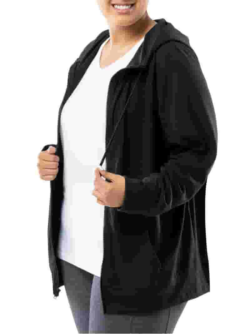 Athletic Works Women's Plus Lightweight Zip-Up Hoodie Jacket Athletic Works Women's Plus Lightweight Zip-Up Hoodie Jacket