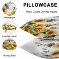 thumbnail image 5 of Throw Pillow Covers 16x16 Inch Set of 2, Sunflower Bee Waterproof Outdoor Pillow Covers, Vintage Yellow Floral Farmhouse Watercolor Decorative Cushion Pillowcases for Couch, Sofa, Bed, Garden, Patio, 5 of 9