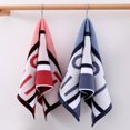 thumbnail image 4 of Juego de 2 toallas de mano con estampado de rayas, toalla absorbente suave de algodón para baño, 34*72cm, 4 of 5