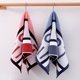 thumbnail image 4 of Juego de 2 toallas de mano con estampado de rayas, toalla absorbente suave de algodón para baño, 34*72cm, 4 of 5