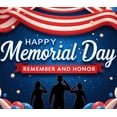 thumbnail image 4 of Patriotic Design Memorial Day Banner Red White Blue Balloons Stars for Military Ceremonies Honor Celebrations, 4 of 8