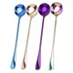 thumbnail image 1 of Cuchara de té helado de mango largo, cucharas para mezclar café de acero inoxidable, juego de 4 cucharas de postre de crema larga (multicolor), aptas para lavavajillas, redondas WD.WDQZL electrónico, 1 of 3