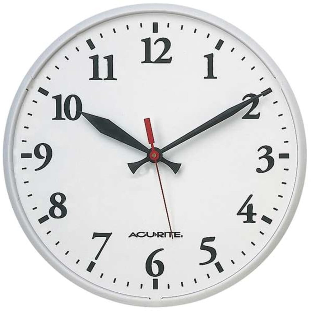 12-1/2" Analog Wall Clock, White 3LYK5