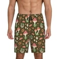 thumbnail image 1 of Balery Mushrooms and Autumn Pantalones cortos de pijama de punto de algodón para hombre con cinturilla y bolsillos-Medium, 1 of 6