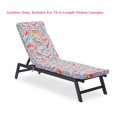 thumbnail image 3 of High-Density Foam Outdoor Seat Cushions with Ties,  Patio Chaise Lounge Cushion for Lawn,Pool & Beach, Flower Pattern, 3 of 6