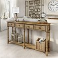 thumbnail image 4 of Console en Bois à Deux Tiroirs en Brun Vieilli, 4 of 7