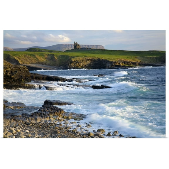 Great BIG Canvas | "Classiebawn Castle With Ben Bulben In The Distance, Mullaghmore, County Sligo, Ireland" Art Print - 24x16