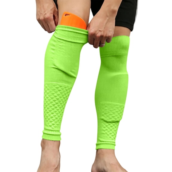 Kids' Soccer Sleeve No Bottom Calf Protector for Youth Field Training 7-17 Years Green 7-12 Years