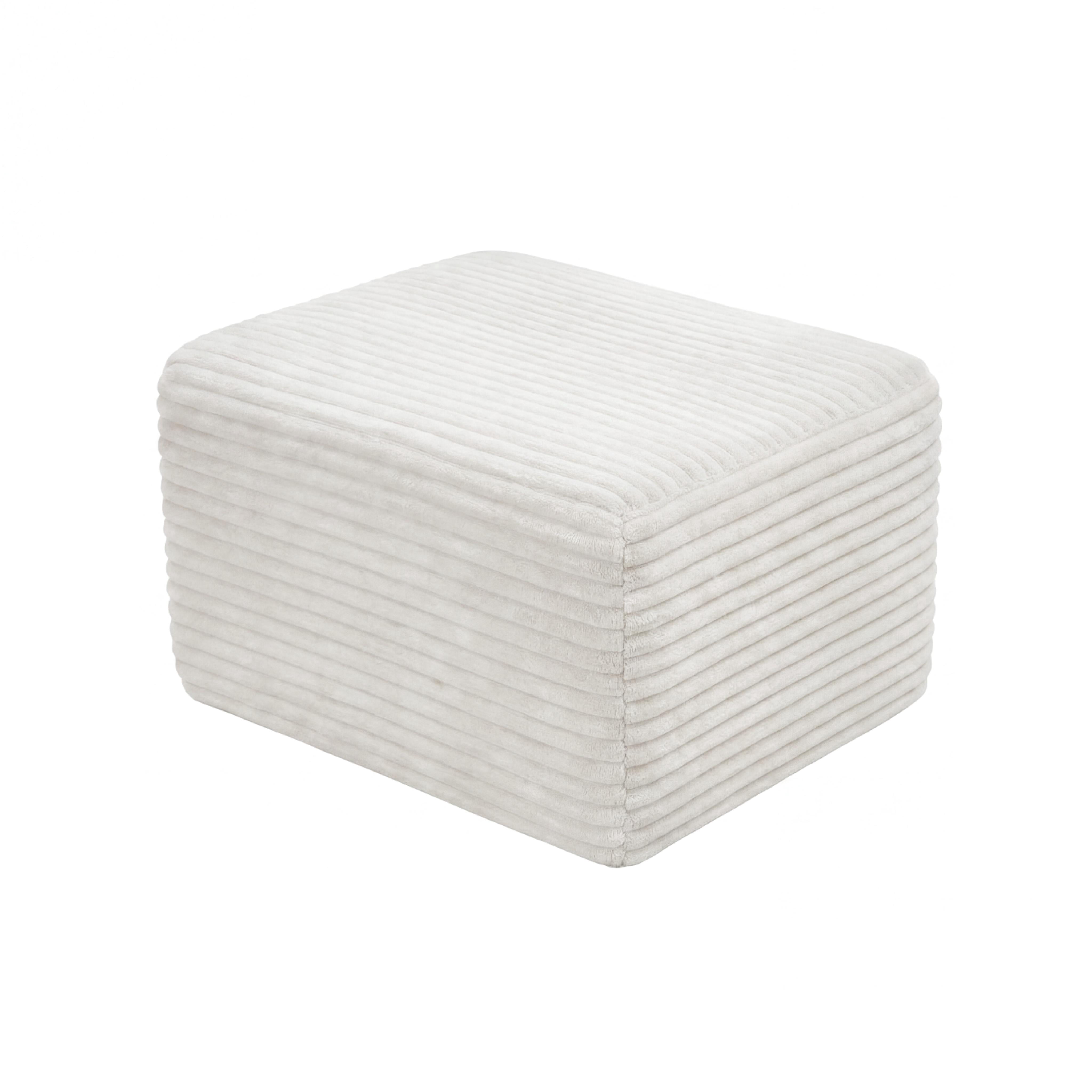 Plush Boneless Ottoman,Upholstered Cloud Couches Footrest Ottoman for Boneless Couch for Living Room, White
