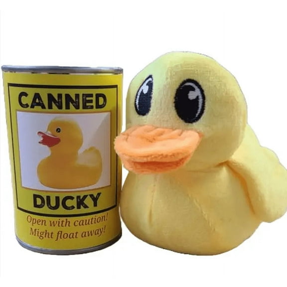 Canned Ducky - Yellow 5" Stuffed Animal Plush Rubber Ducky in a Tin Can w/ Jokes by Canned Gifts