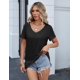 thumbnail image 2 of Camiseta HOTOUCH para mujer, cuello en V, manga corta, casual, x3, 2 of 5