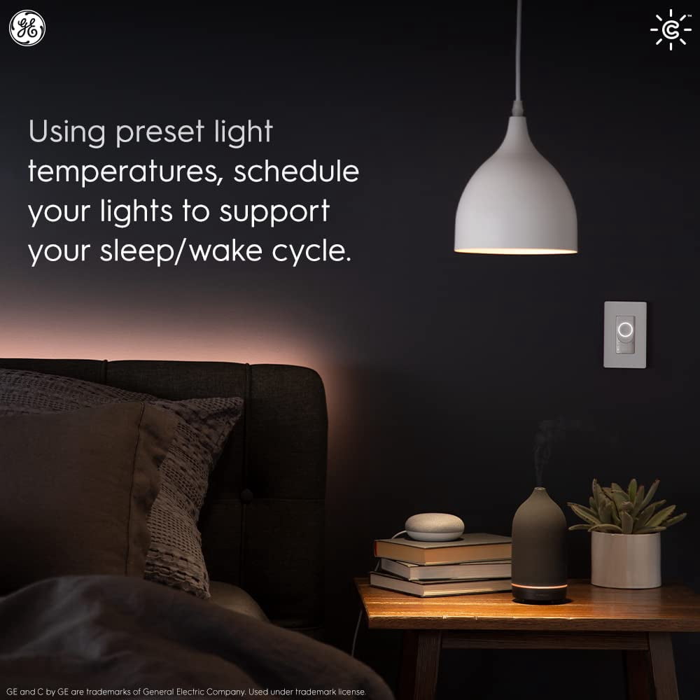 (4 bulbs) GE CYNC Smart LED Light Bulbs, Color Changing, Bluetooth Enabled, Christmas Lights and Holiday Décor, Works with Alexa and Google