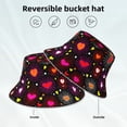 thumbnail image 3 of Kll Geometric Hearts Bucket Hat for Women Men Packable Travel Beach Sun Hat Outdoor Rave Accessories Reflective Fisherman Cap, 3 of 6