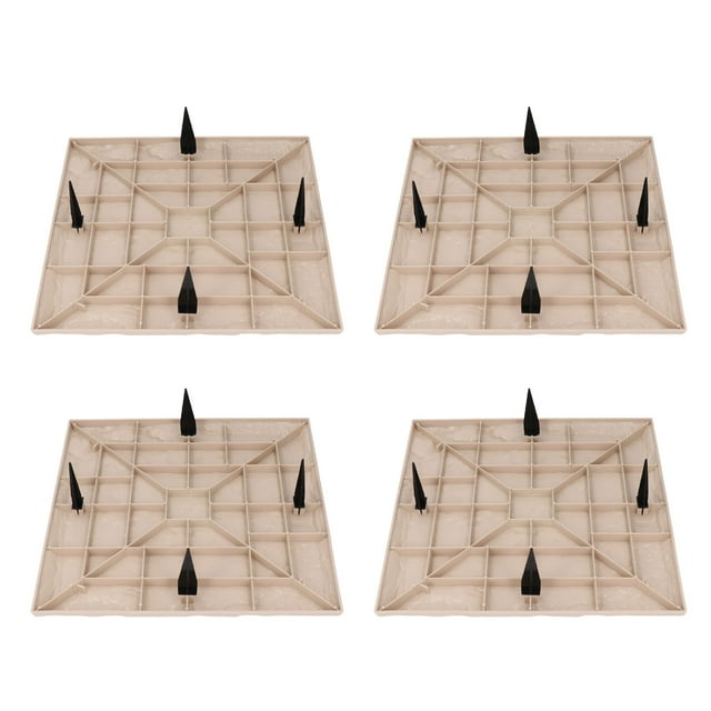 Pierres de Jardin 15.5 Pouces, Ensemble de 4 Carrés pour Allée Extérieure et Décoration de Cour en Résine Résistante aux Intempéries, Idéal pour les Zones Boueuses