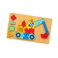 thumbnail image 2 of Rompecabezas de números, rompecabezas de madera para niños, juguete de clasificación de formas y colores, desarrollo temprano excavadoras, 2 of 9