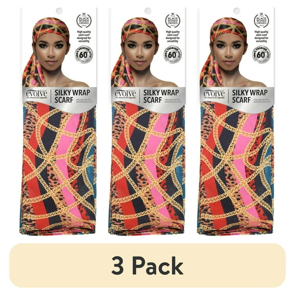 (3 pack) Evolve Silky Wrap Scarf Multicolor Status