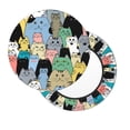 thumbnail image 2 of Disketp Different Cats Funda Redonda para Taburete, Funda de Cojín para Silla de Bar Suave y Elástica-14 inch, 2 of 7