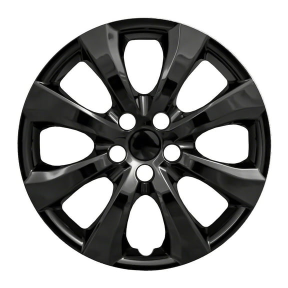 Coast To Coast IWC54216BLK Wheel Cover; 16 Inch; Eight Spoke; Painted Glossy Black; ABS Plastic; Set Of 4