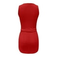 thumbnail image 5 of DHFJKG Summer Dresses For Women Vacation Clothes Sleeveless Square Neck Drawstring Waist Slim Fit Mini Sundress Travel OutFits Cozy Dresses, 5 of 5