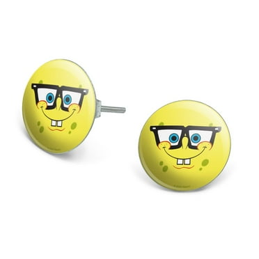 SpongeBob Nerd Face Novelty Silver Plated Stud Earrings