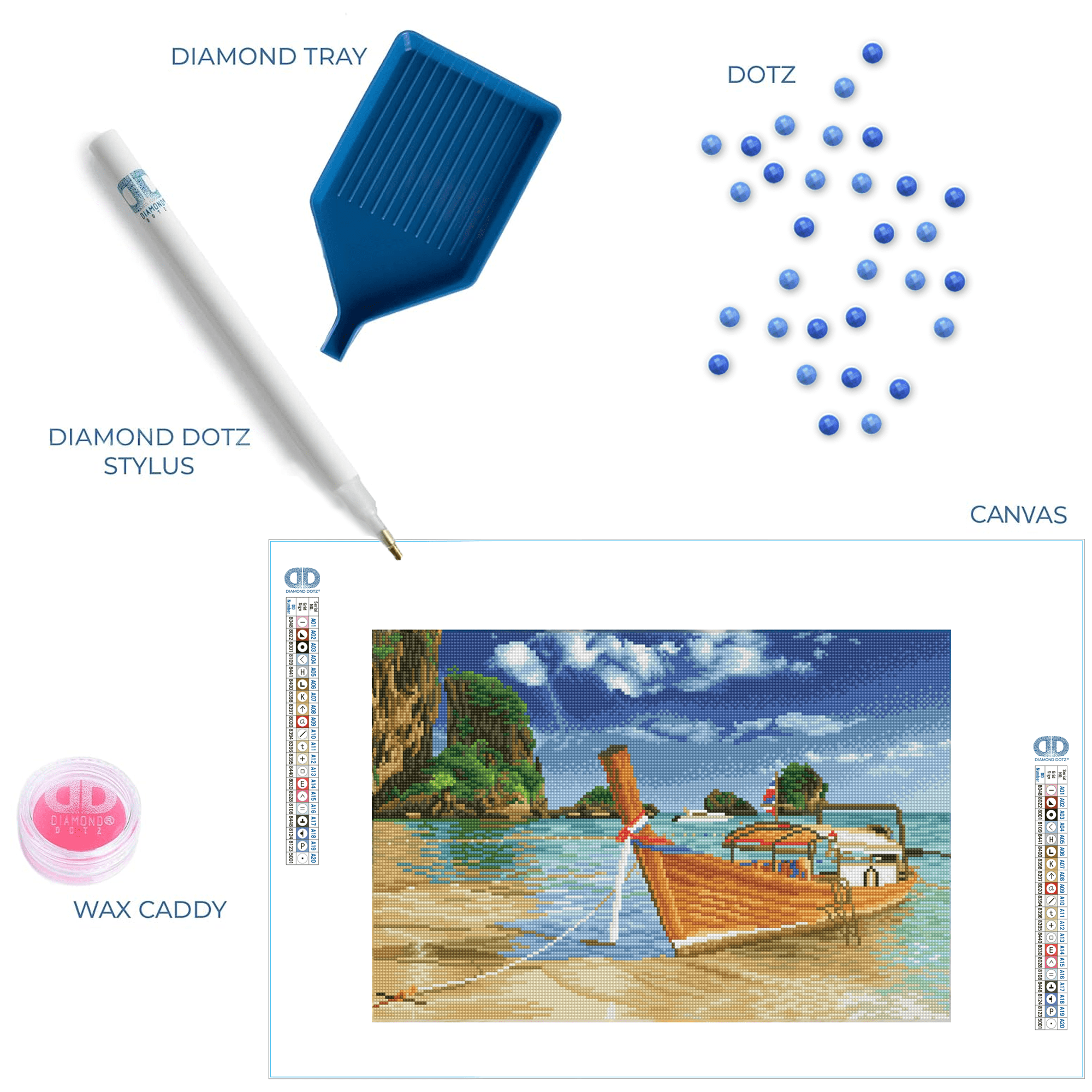 Diamond Dotz Thai escape - Pre-Framed Kit Scenery Diamond Painting Kits for Adults - Diamond Art Kits a Relaxing Creative Craft Kit with Dotz Gems 20.5"x13.8"