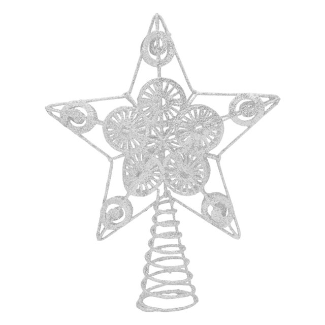 Adorno de Estrella brillante Yuyangstore Top Star Treetop Glitter Metal para Año Nuevo 20 cm x 26 cm