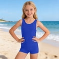 thumbnail image 2 of Zylarhe Girls Swimsuit Athletic Tankini Swimsuit For Girls And Youth Teen Juniors Comfortable Durable Swimwear Blue 9-10 Years, 2 of 5