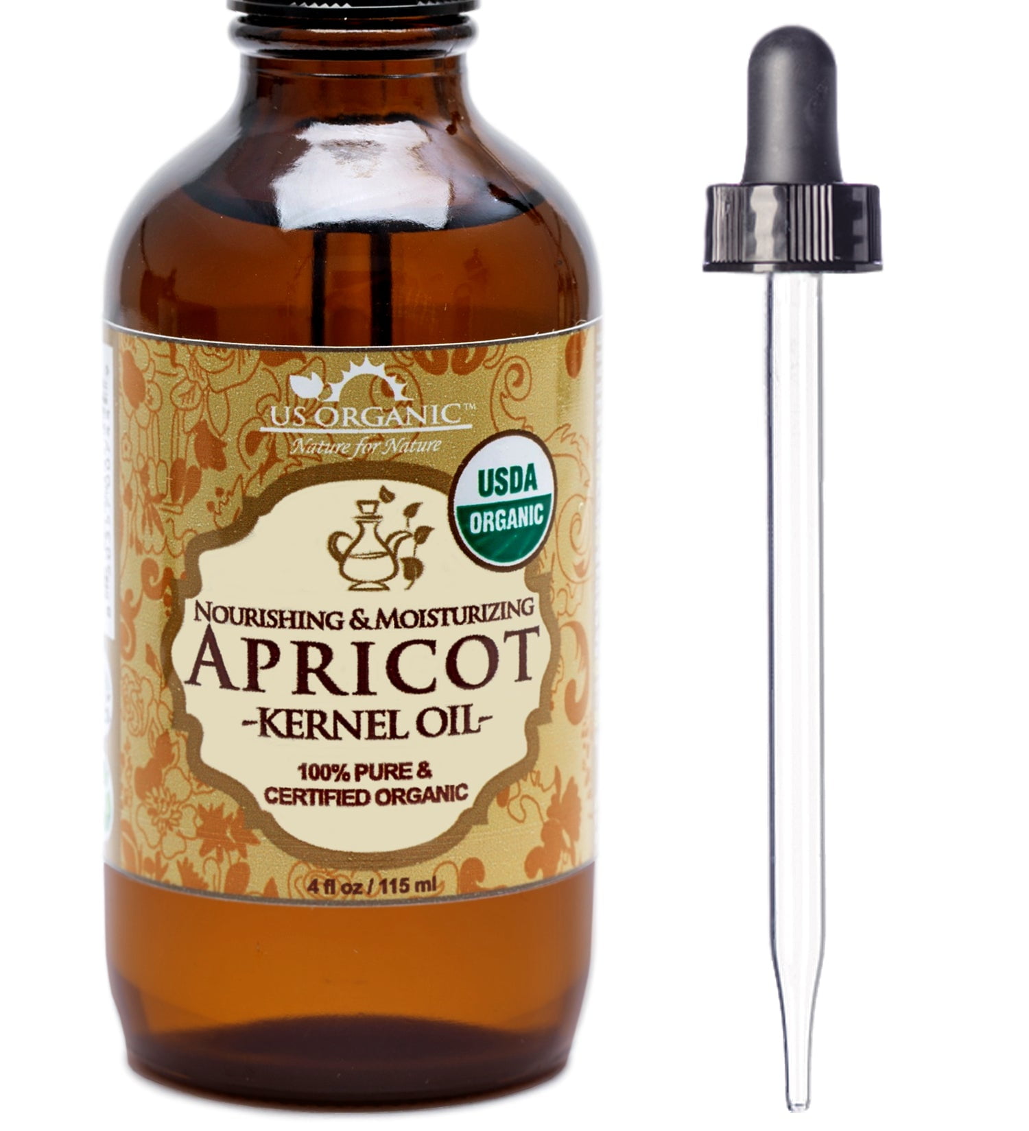 Virgin Apricot Kernel Oil 32oz Glass Bottle