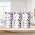 thumbnail image 2 of 20oz Leak Proof Stainless Steel Travel Mug With Handle Geometric Pattern Insulated Double Wall Cup and Straw Lid, 2 of 5