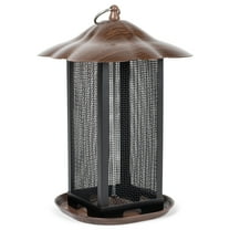 Cottage Garden Hanging 11 inch Cherry Woodgrain Finish Heavy Duty Mesh Metal 3 Lb. Bird Feeder