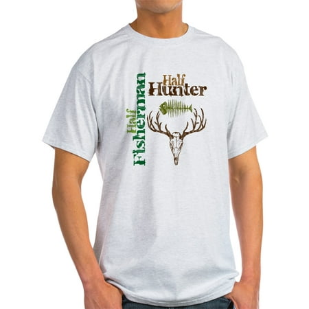 Half Fisherman. Half Hunter. T-Shirt - Light T-Shirt - (Best Gift For A Hunter And Fisherman)