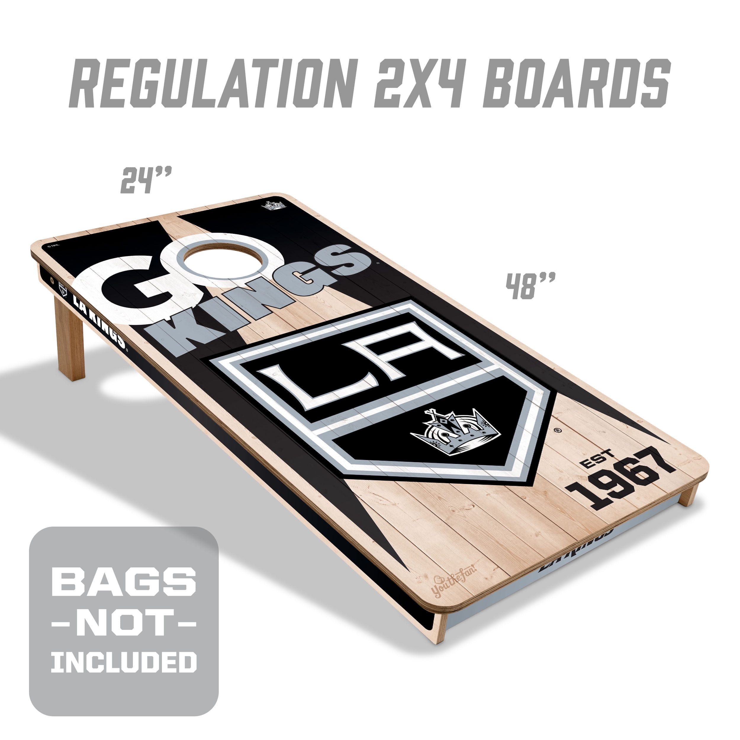 YouTheFan NHLLos Angeles Kings 2' x 4' Cornhole Game No Bags