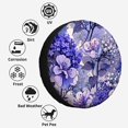 thumbnail image 4 of Purple And White Floral Pattern Polyester Universal Spare Wheel Tire Cover Wheel Covers for Trailer RV SUV Truck Camper, 4 of 5